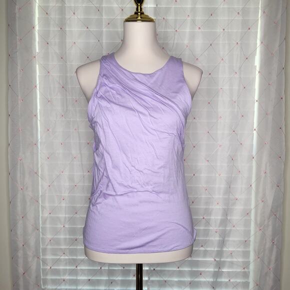 Zara Lavender Lilac Diagonal Draped Ruched Sleeveless Stretchy Top Small NWD NWT - Picture 1 of 8